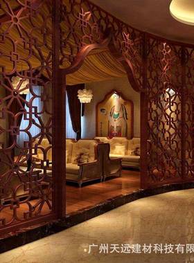 木纹铝合金仿窗花新中仿古街改造防WHQ盗网护栏花道格挂落厂家直