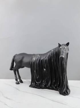 欧物式创意简约象0276动雕塑马摆件办公室玄关茶书几抽房卧室家居