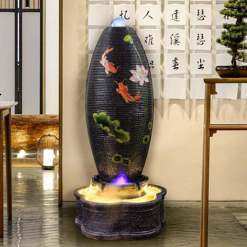 约简欧式循环转运球造客厅玄关阳台店铺落地景装饰流水加湿水YTS