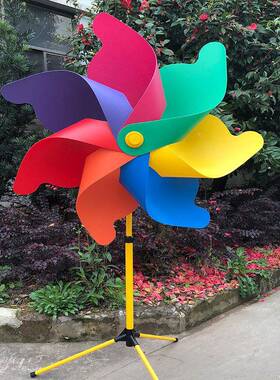 七号七彩风车日公园装大饰户外大风车节多个尺寸彩色IVL叶大风车