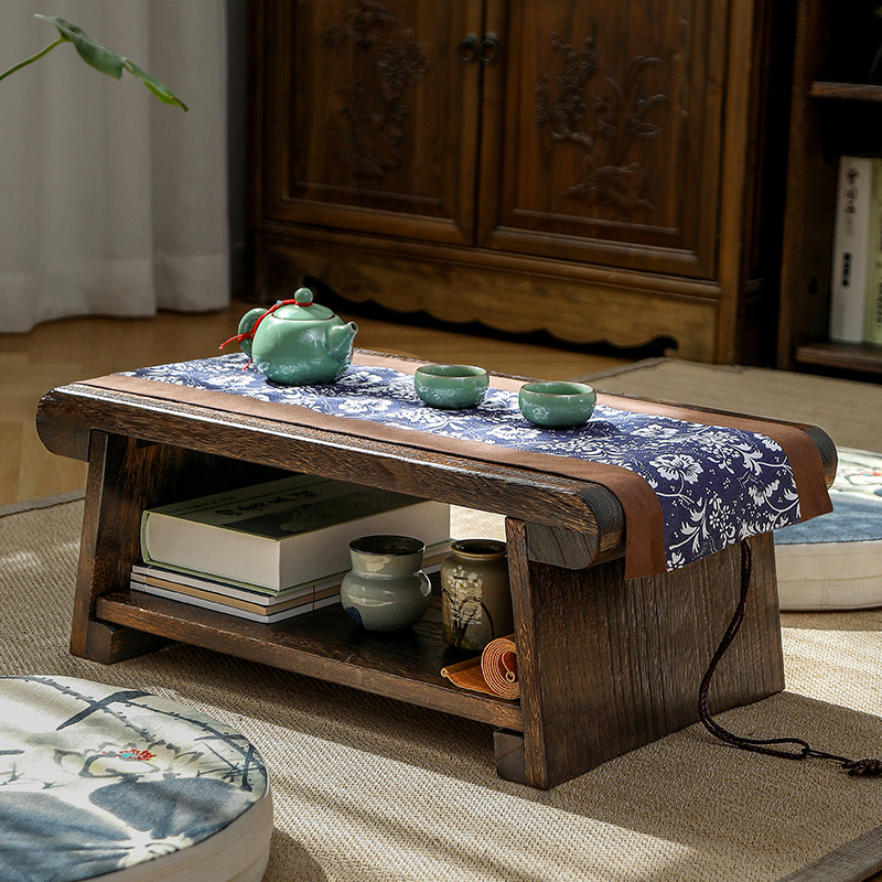 实木飘窗小茶几茶桌炕桌家用折叠茶台卧室桌子阳台榻榻Z米坐地矮