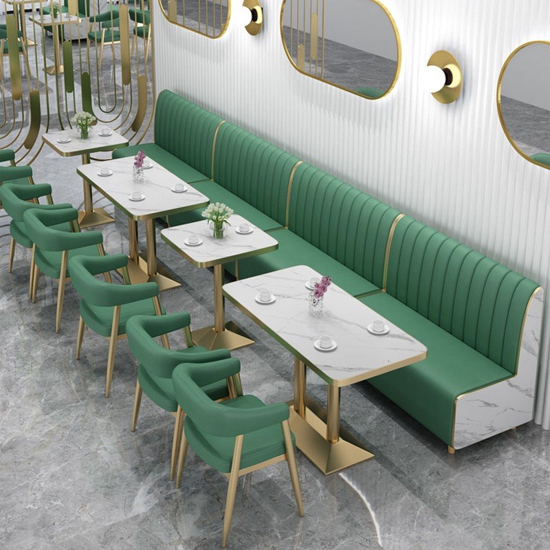 奶茶店桌椅组合网红卡座沙发蛋糕甜品烘焙小N吃汉堡咖啡厅餐饮家