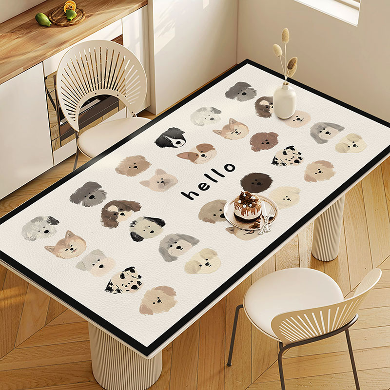 餐桌垫免洗防油防水防烫桌布隔热高级感J餐桌布皮革垫子茶几垫台