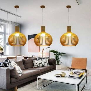 北欧简约灯创意质餐厅灯现代客厅卧室咖啡厅吧MG030-1X木台木艺个