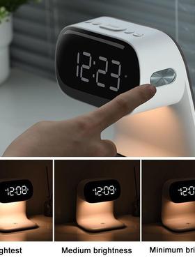 205860多功能轻巧携带头夜灯时钟床15W2无线充三档触摸调光插电灯