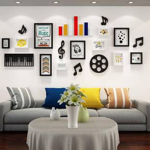 分高子_B2音乐潮流照片墙简约现代客厅装 相饰挂画组合框墙B020挂