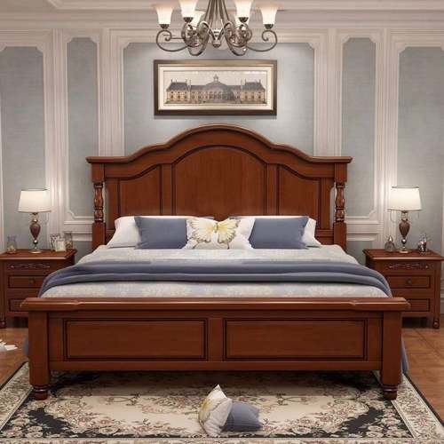 式实木米床1.8米双人床现美代简约主ZZN卧婚家用2大床1.床5米床1.