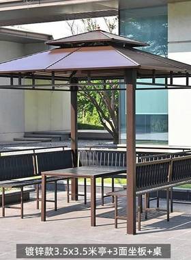 中式墅户74650外凉亭遮阳帐室篷外铝合金露天简易亭花园子庭院别