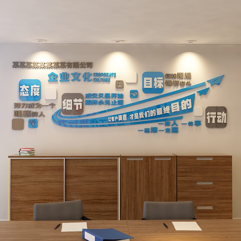 励公司企业文化墙3d立体墙贴画墙面装饰办公室励志标语激文字自粘