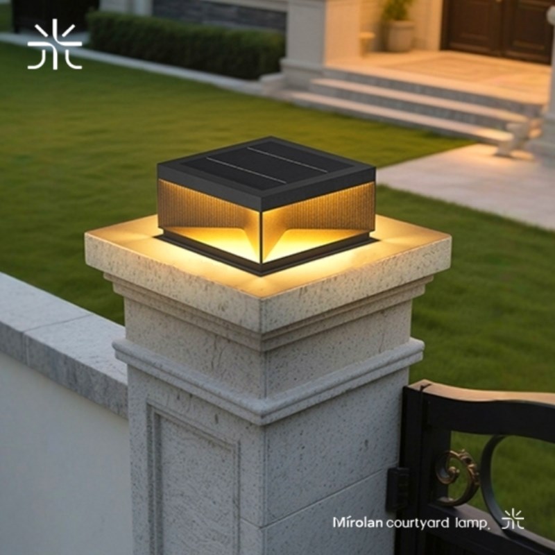 太阳能柱头灯院墙l门柱灯大门两侧柱子灯庭院围墙室外围栏花园防
