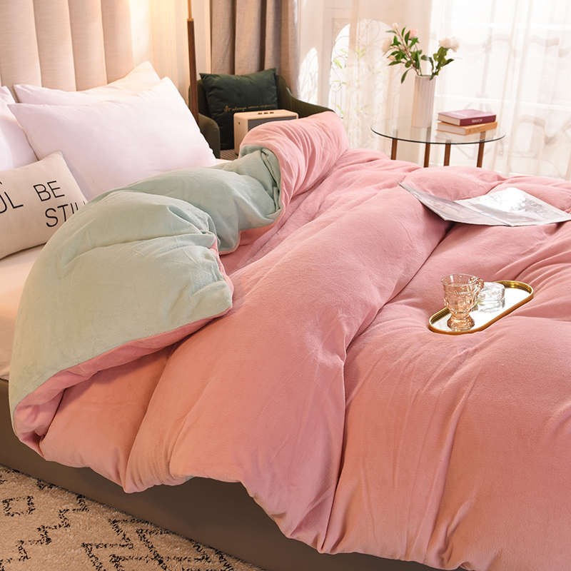 定做牛奶绒被套150x215x180x220x2C40x250x230229冬法兰绒被罩订