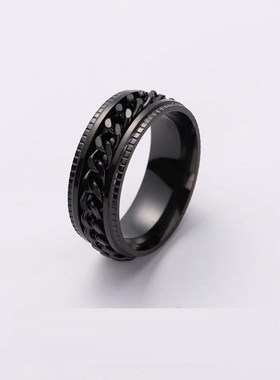 戒指男高级感开酒瓶戒指个性潮女链C条转动旋转情侣指环开啤酒瓶