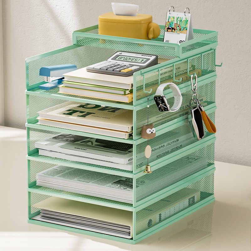 办公桌文件置物架立式文件夹收纳盒桌面书架文件架资料多层收纳架