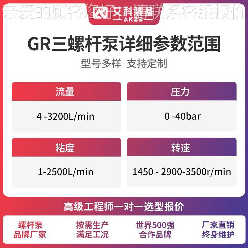 GR8GPI0S齿MT机16B1200L轮箱减速润滑油泵杆三螺泵黄山