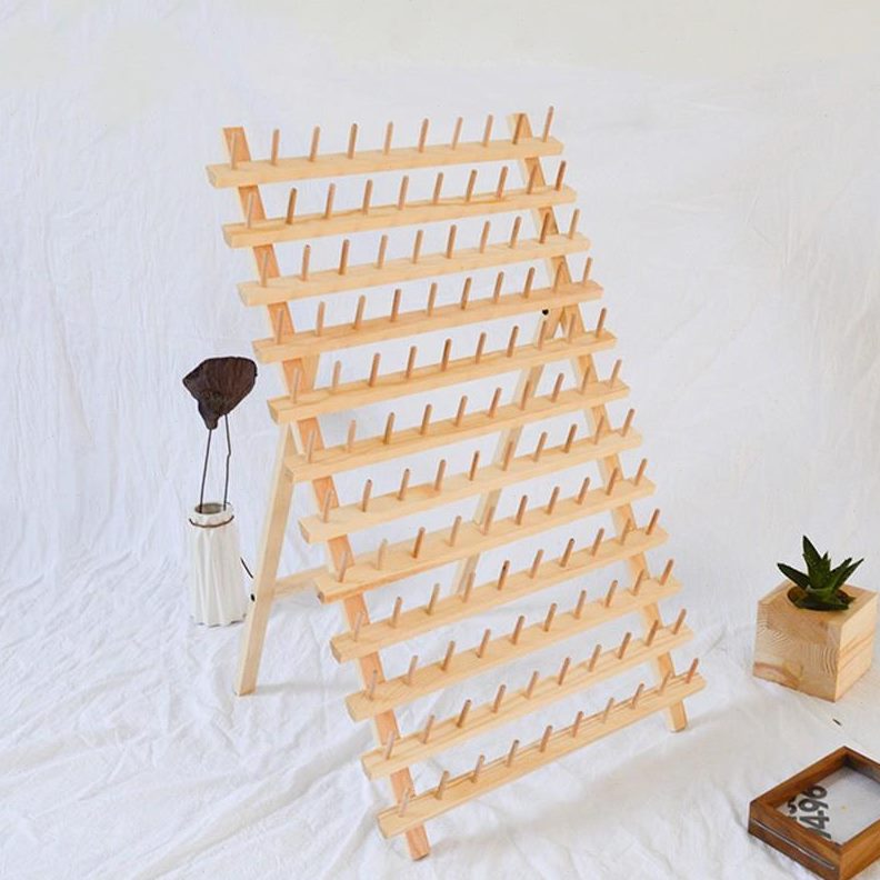 轴架皮革线diy工具可悬挂折叠线收纳实木手工皮具木架 缝纫线架子