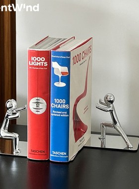 SilentWind寂风不锈钢书档书立书靠J书挡书架书柜家居桌面装饰摆