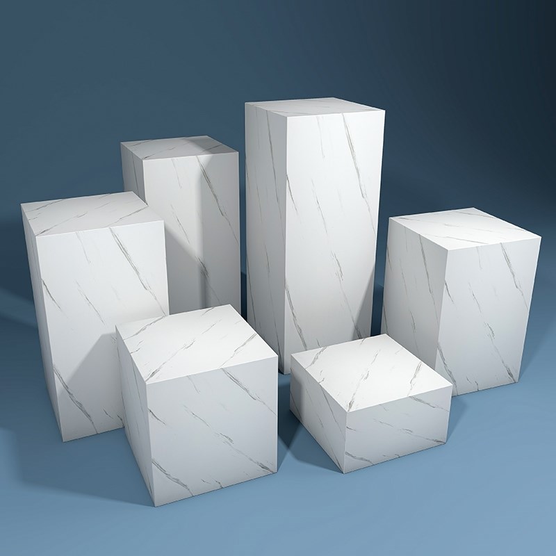 长方形木质免烤漆地台仿大理石木制烤漆展示台定制底座增高展示台