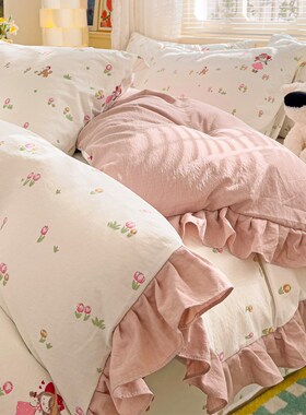 双层纱被套单件150x20r0x230单人学生宿舍被罩女被单非全棉纯棉春