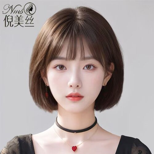 短发假发女全头套真人发丝自然减龄波波头递针R无痕光头假发套整