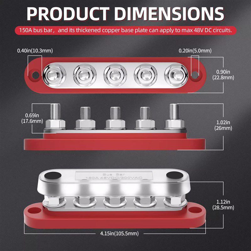 M6M8汽车房车游艇汇流排大电流150A600A改装汇线铜排接线柱端子排