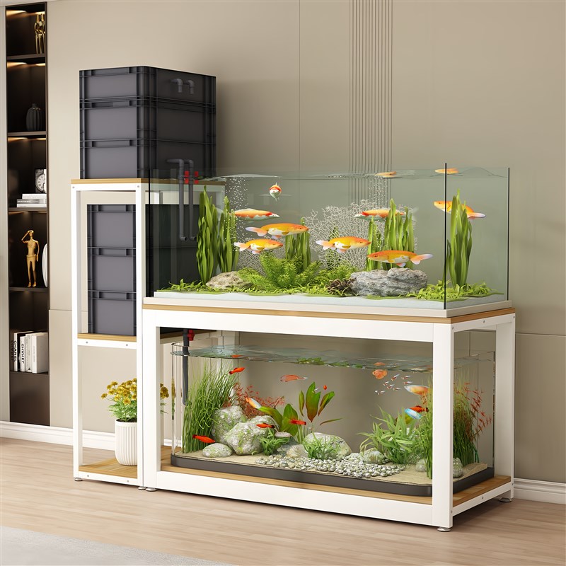 鱼缸架子双层鱼缸柜鱼缸桌子龟缸架鱼缸底座金属框架加厚超强承重