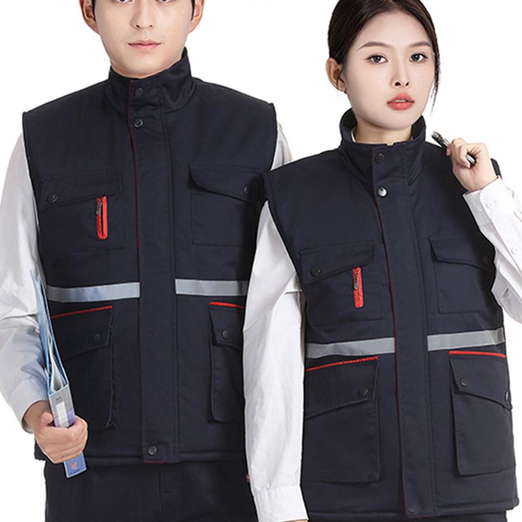 棉马甲背心反光工地加厚坎肩工装劳保服冬季工作服定制仓库男工厂