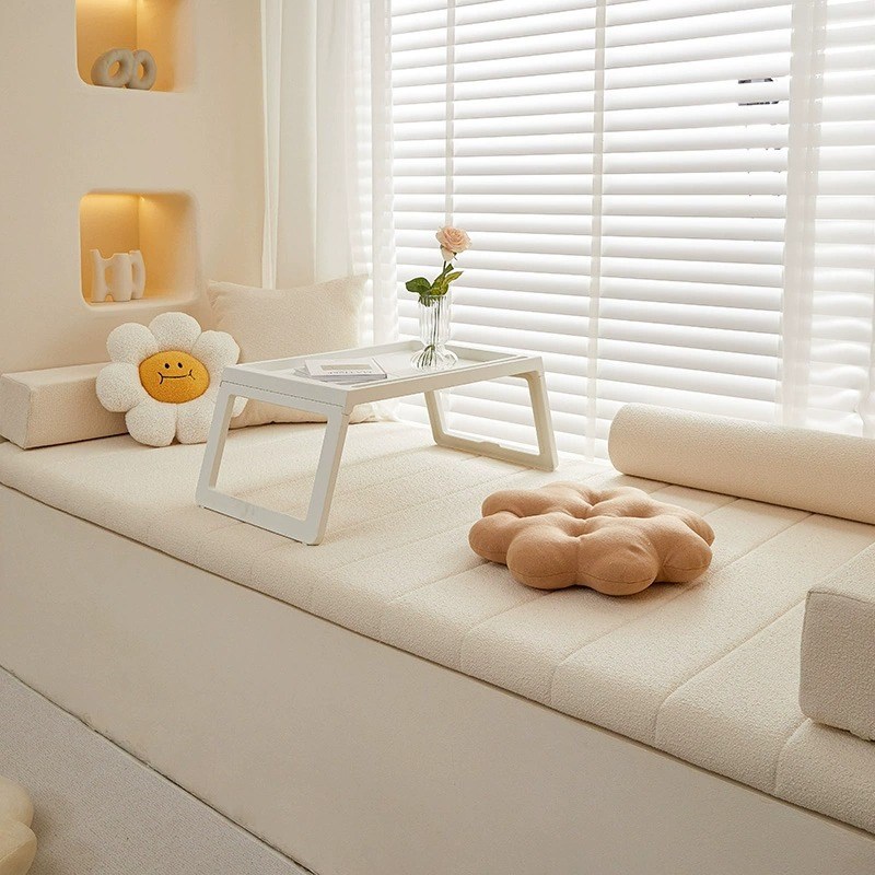 泰迪绒飘窗垫窗台垫新款可拆洗四季通F用时尚轻奢阳台海绵垫子改