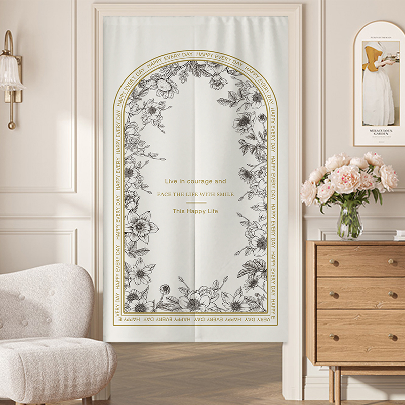 魔术贴粘贴式门帘卫生间厕所自粘短帘布帘半截帘子家用厨房隔断帘