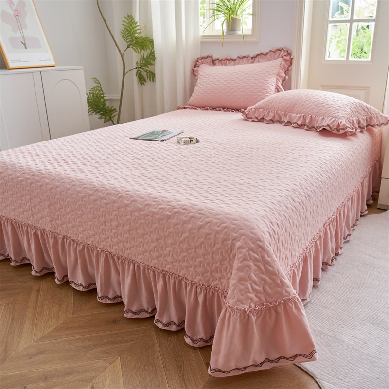 A类夏季床盖款夏凉被四件套少女心纯色床单夏被1.5米床空调薄被子