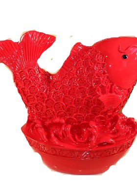 红色鲤鱼招财年年有余存钱储蓄罐结婚礼物开业乔迁商务礼品摆件