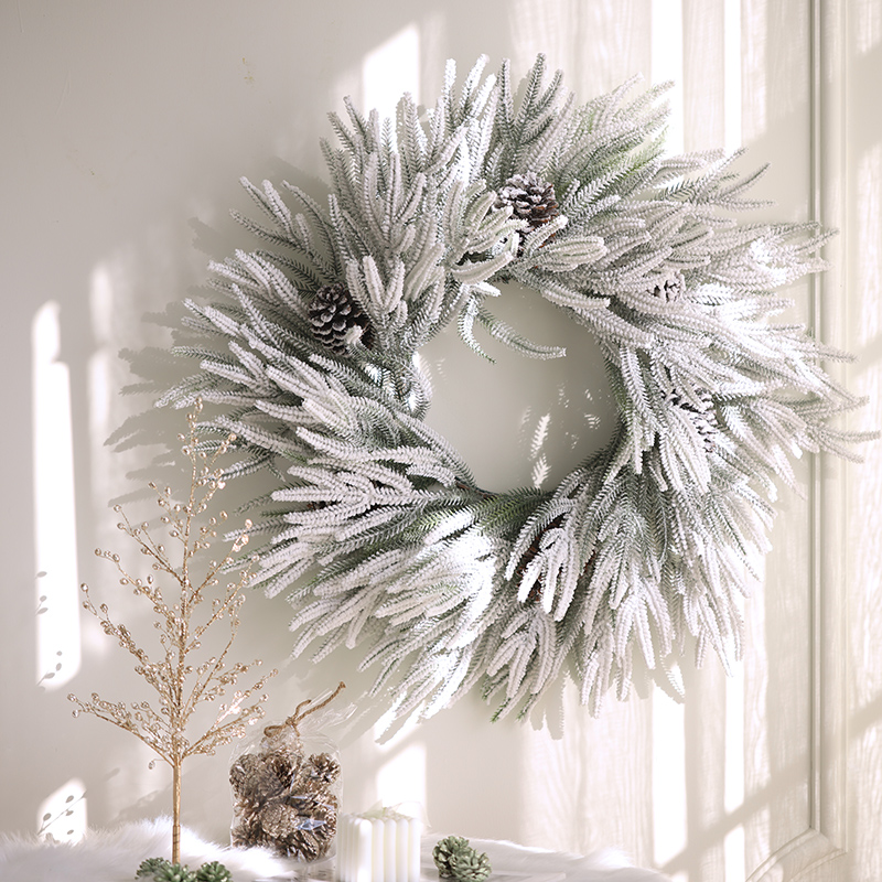 圣诞装饰仿真花环门挂壁挂藤环挂件圣诞节橱窗装饰场景布置道具