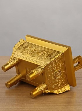 铜鼎摆件双龙盛鼎擦黑铜鼎方鼎开业礼品工艺品定制