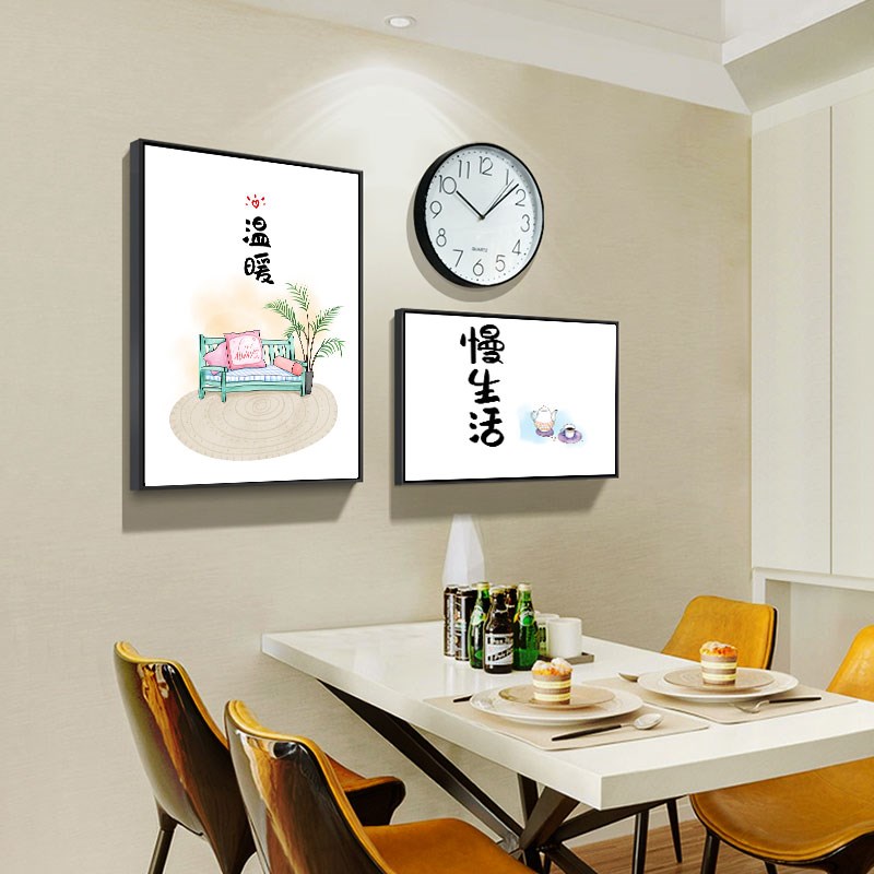 餐厅装饰画 饭厅挂画现代简约餐厅墙面装饰 壁画单幅饭厅墙壁装饰