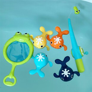宝宝洗澡玩具不进水网捞钓鱼玩水戏E水婴儿泡澡沐浴游泳儿童男女