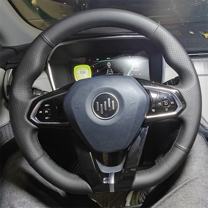 2021款威马W6专用手缝方向盘套 E.5 EX5 EX6四季把套改装橘色内饰