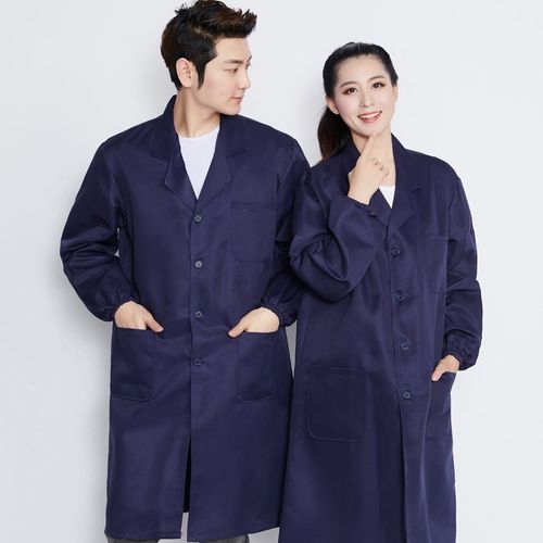 新款防静电长款大褂工装男女款物流搬运服蓝印字实验服防尘劳保服