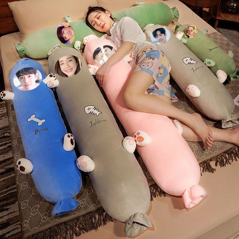 diy定制人脸公仔可印照片人形长条抱枕玩偶睡觉用送男女朋友礼物