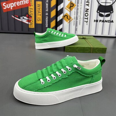 一脚蹬男鞋2024新款秋季透气帆布鞋潮流百搭低帮板鞋运动休闲鞋男