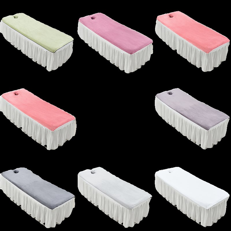 美容院专用铺床带洞床单大毛巾推拿养生馆盖毯吸水浴巾定制logo