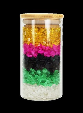 五色水晶石消磁五彩碎石金木水火土五行石厨卫同宫房屋补角摆件