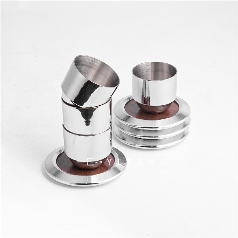 一匚不欧式不锈钢手冲手磨咖啡套装样板间法压壶奶锅咖啡罐托盘生