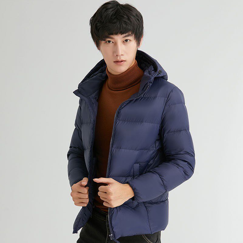 新款男士羽绒服连帽轻薄时尚面包服百搭休闲潮流气质商务保暖秋冬