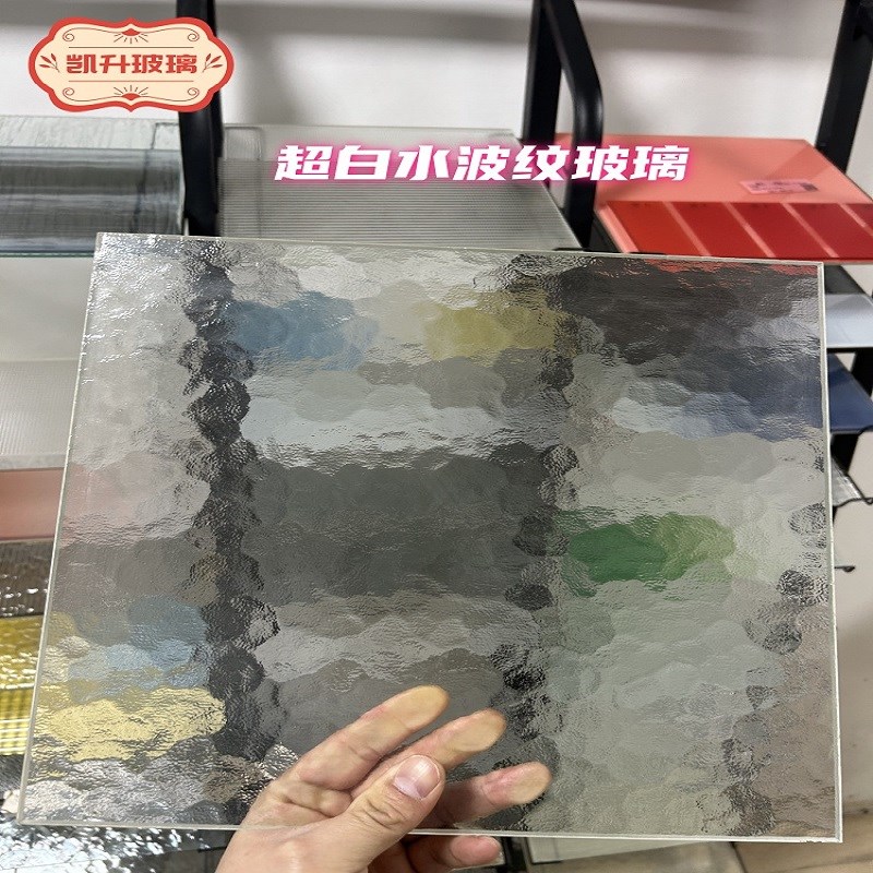 钢化超白水波纹银波纹灯芯压花艺术玻璃定制酒店餐厅家居装饰
