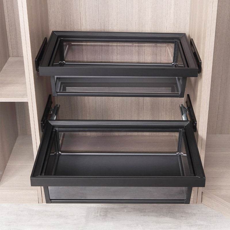 衣柜拉篮抽屉伸缩滑轨衣帽间衣橱抽拉裤架家用收纳玻璃金属储物篮,基础建材,衣柜拉篮,淘宝优惠券,粉丝福利购,淘宝优惠卷