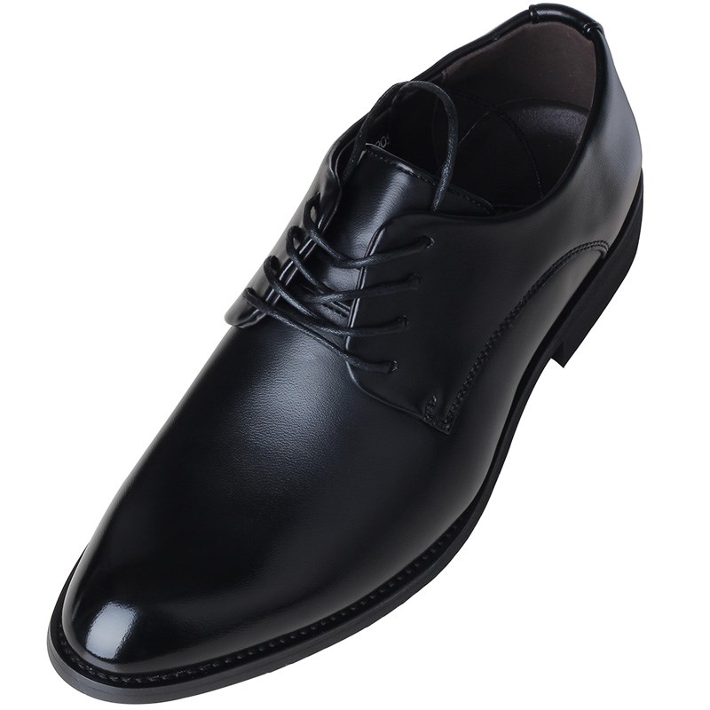 秋冬季青年商务正装皮鞋男潮韩版尖头休闲内增高英伦百搭系带男鞋