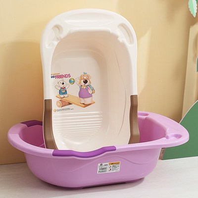 婴儿洗澡盆宝宝浴盆婴幼儿坐躺不可折叠大号浴桶家用新生儿童用品