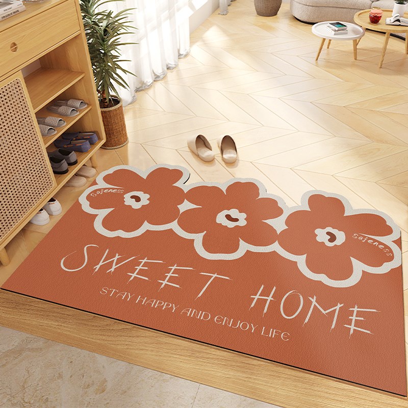 花朵入户门皮革地垫大门口家用防滑pvc脚垫门垫进门可擦免洗地毯