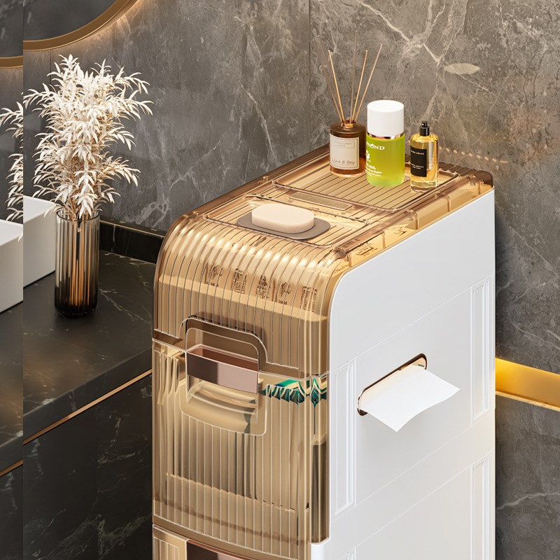 浴室夹缝收纳柜窄缝隙抽屉式免安装厕所卫生间储物柜子落地置物架