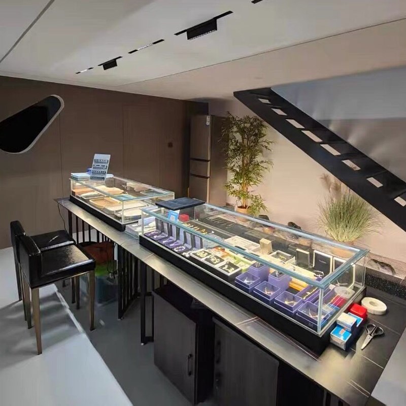 收纳首饰带锁精品防尘罩桌面玻璃柜玻璃展示台定做小型柜珠宝饰品