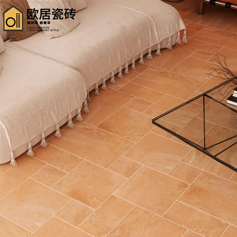 法式古堡风莱姆石瓷砖民宿子母拼仿古砖餐厅咖啡店防滑地砖厨房砖